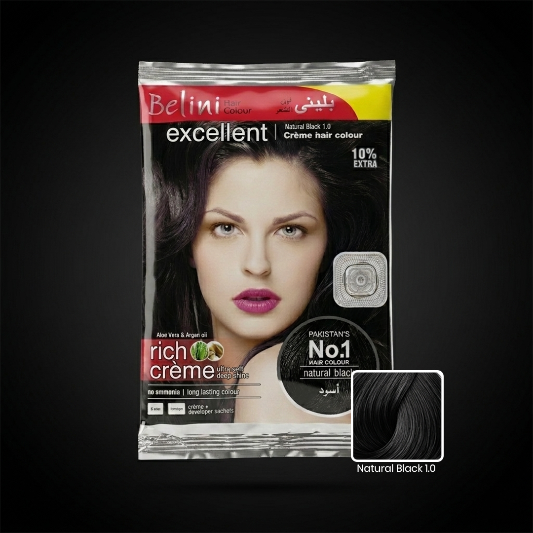Belini Excellent Crème Hair Colour Natural Black 1.0