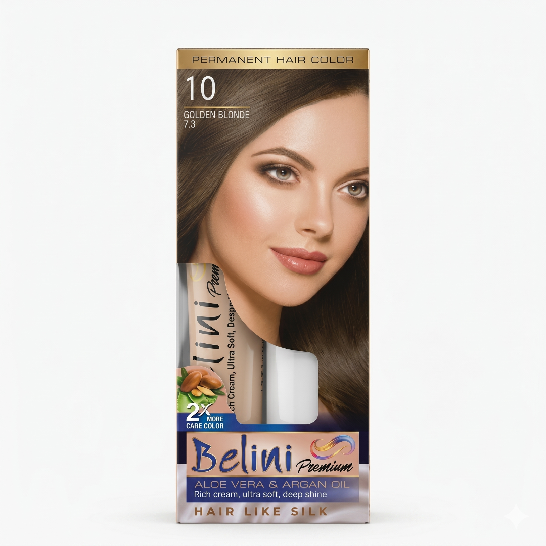Belini Premium Permanent Hair Color – 10 Golden Blonde (7.3)