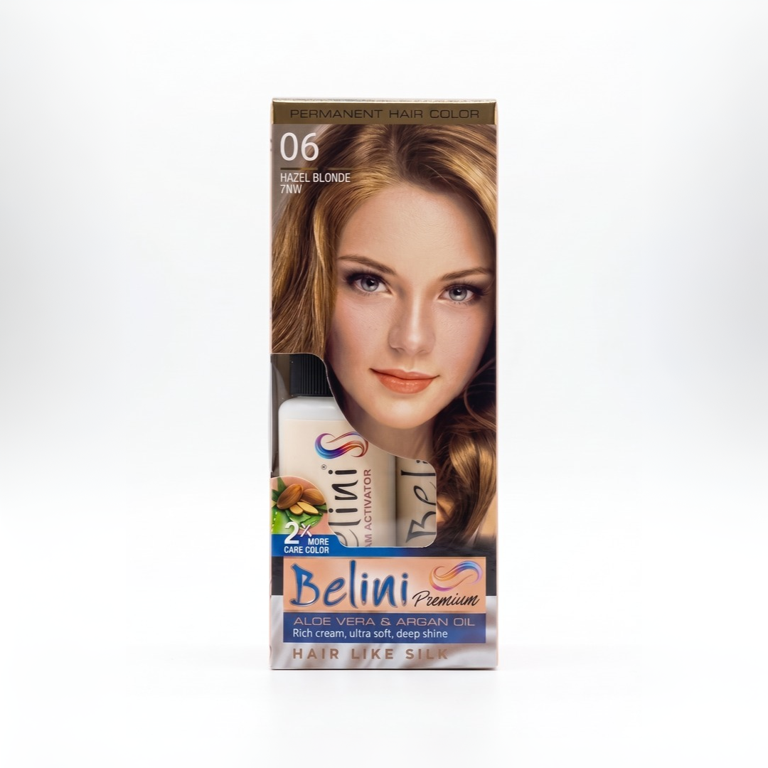 Belini Premium Permanent Hair Color – 06 Hazel Blonde (7NW)