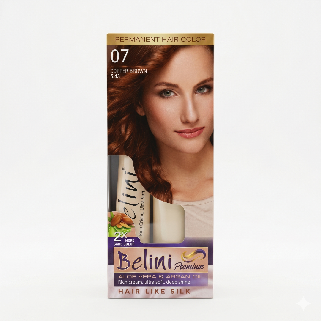 Belini Premium Permanent Hair Color – 07 Copper Brown (5.43)