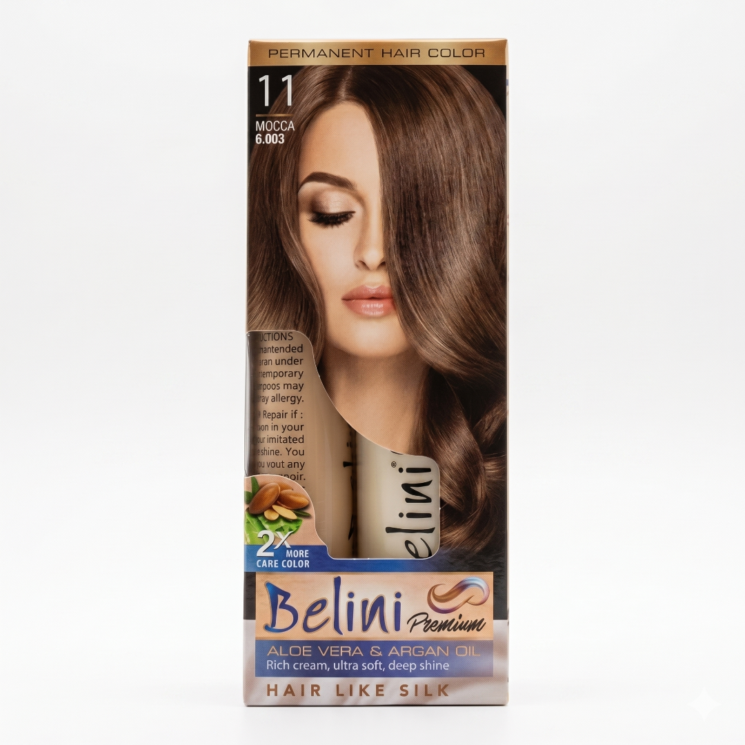Belini Premium Permanent Hair Color – 11 Mocca (6.003)