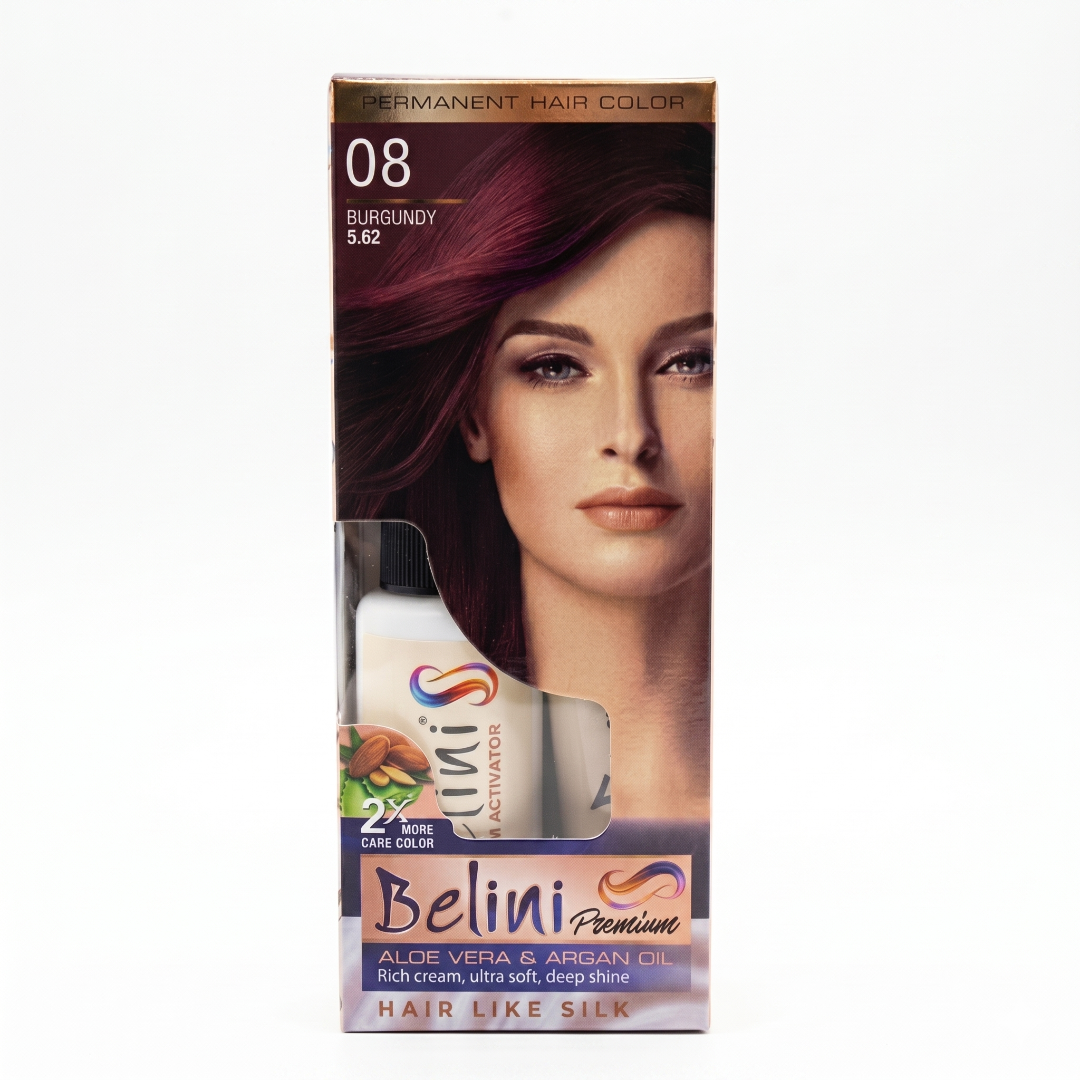 Belini Premium Permanent Hair Color – 08 Burgundy (5.2)