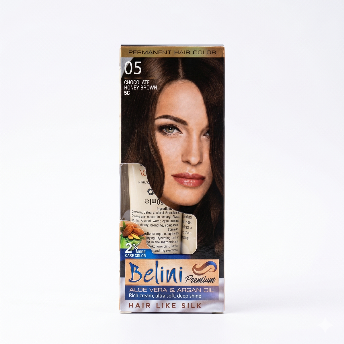 Belini Premium Permanent Hair Color – 05 Chocolate Honey Brown (5C)